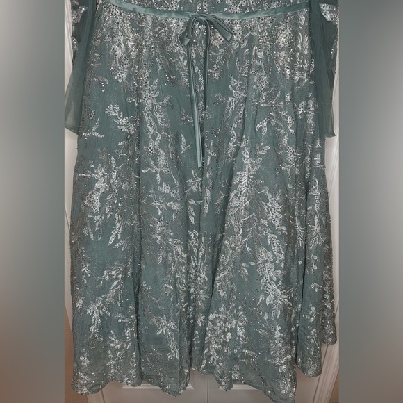 Mac Duggal Women's Embellished Bow Belt Illusion Long Sleeve A Line Dress 20337 - Picture 12 of 14